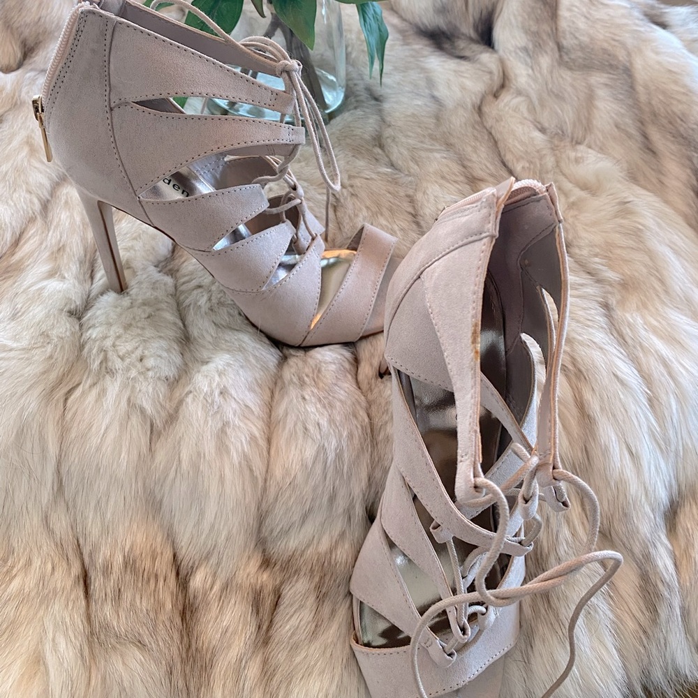 Madden Girl Tan Suede Heels